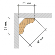 Плинтус Липа 45х2000 мм. 