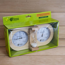 Банная станция (термометр, гигрометр, песоч. часы) "Банные штучки" 