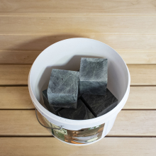 Камень Нефрит Кубики 90х90 мм. ведро 20 кг.