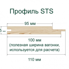 Вагонка ясень STS А 15х110х2400 