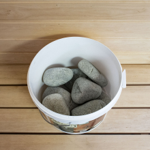 Камень Жадеит шлиф 80х100 мм (средняя) ведро 20 кг. 