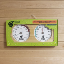 Термометр с гигрометром Банная станция, Большой Размер для бани и сауны "Банные штучки" 