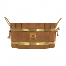 Шайка 10 л (термо) с латунным обручем, пласт. вставкой, липа, "Банные штучки" 