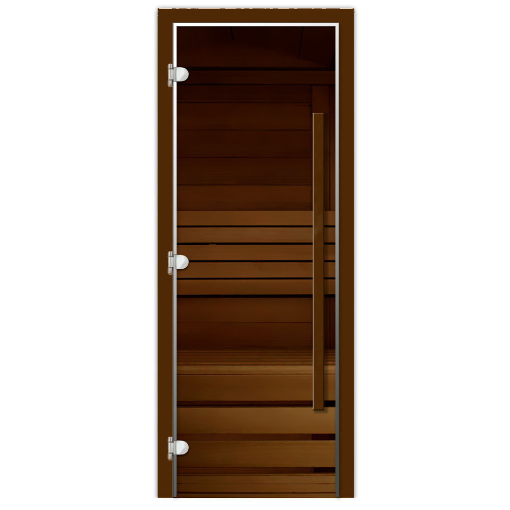 Дверь стеклянная 1835х620 (1,9х0,7) стекло бронза ПРЕМИУМ ДЛ.РУЧ. МОККА 8 мм. левая