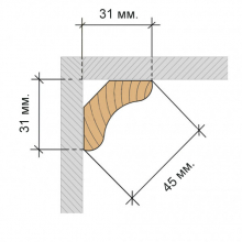 Плинтус осина В 45 мм. 3000 фиг. 